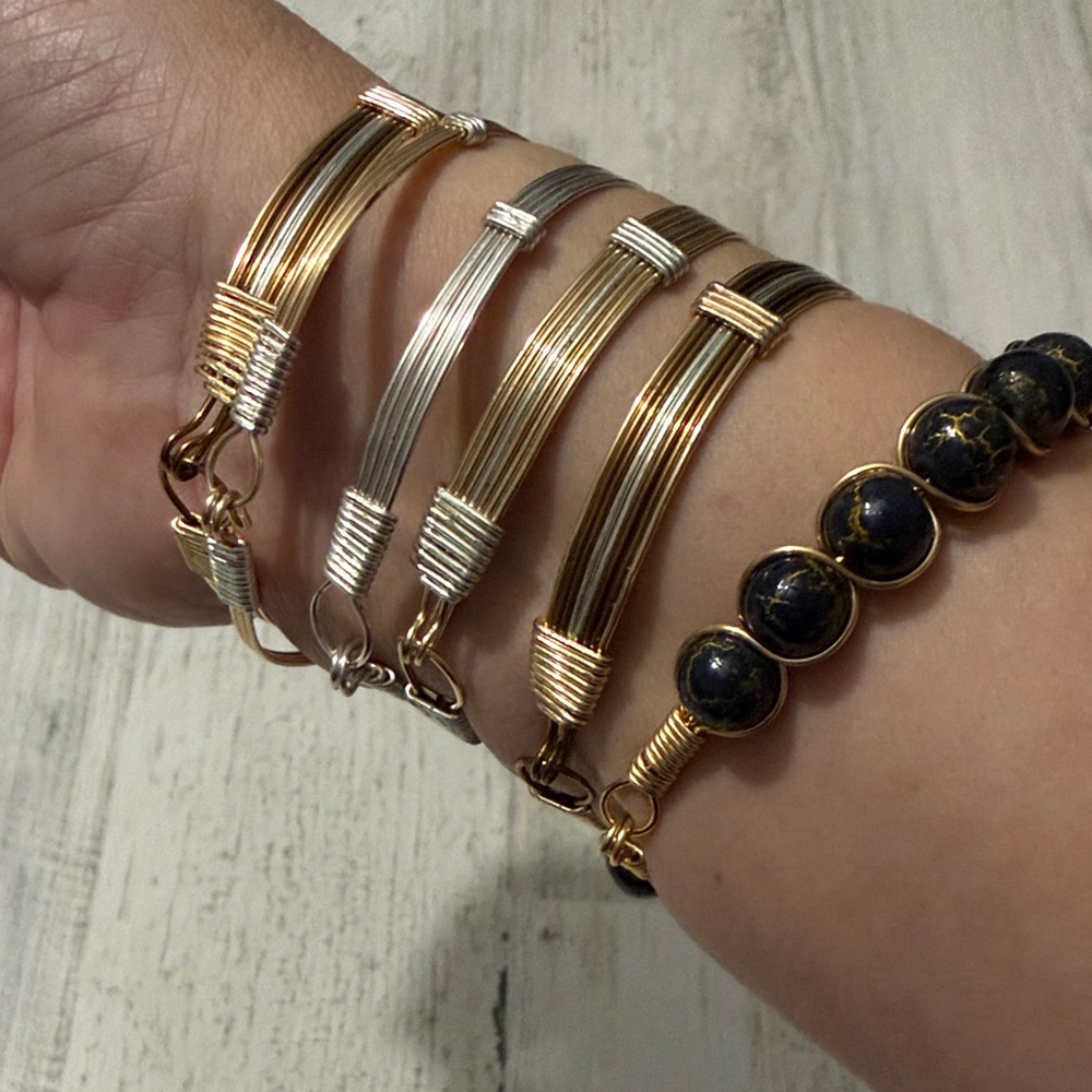 Elegant Gold and Silver Bracelet Set 11 total - Picture 6 of 13